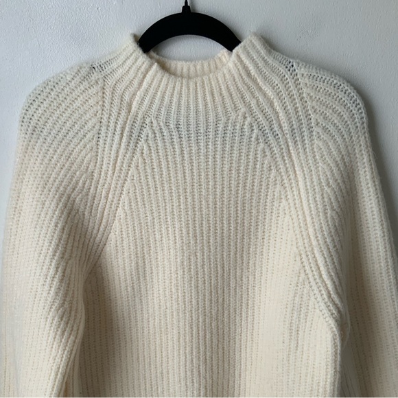 EXPRESS Sweater Shift Dress Knit Mock Neck Long Sleeve Ivory XS - Picture 4 of 12